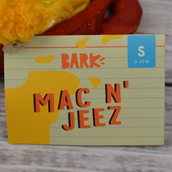 Bark Box Dog Toy Mac N' Jeez Cheese Squeaker Crinkle Small 0-20 Lbs NEW - Picture 3 of 12